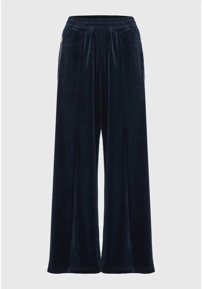 Wide leg παντελόνι σε βελουτέ ύφασμα