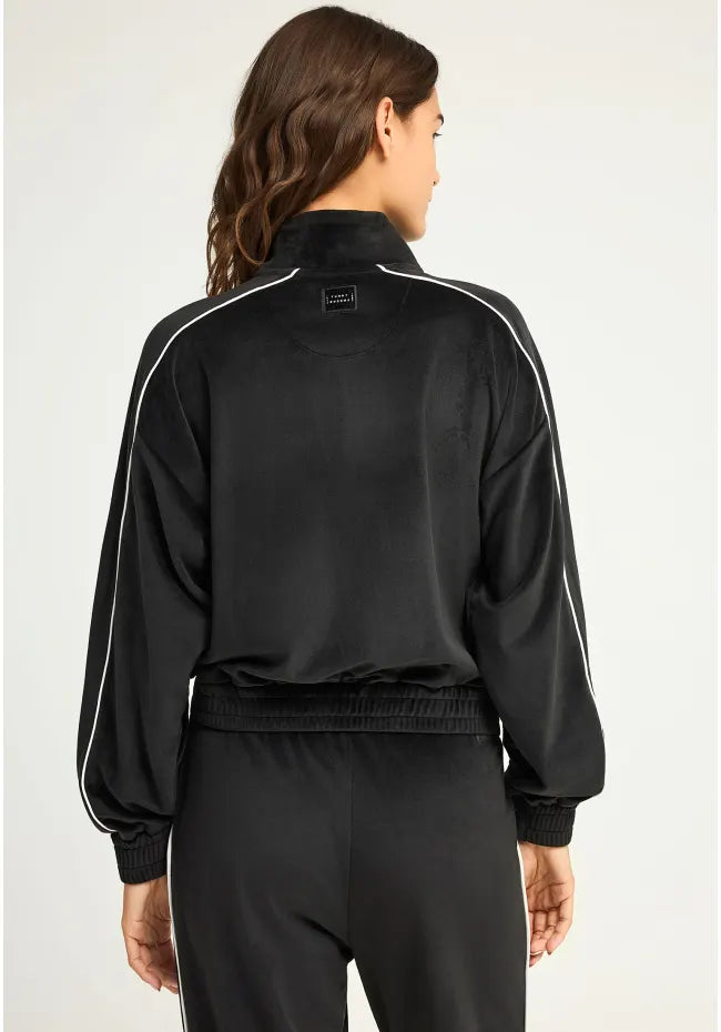 Βελουτε ζακετα με ριγα μαυρη