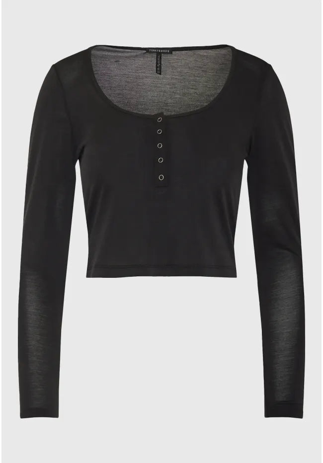 Henley γυναικεια μπλουζα μαυρη