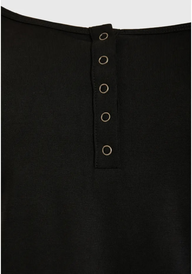 Henley γυναικεια μπλουζα μαυρη