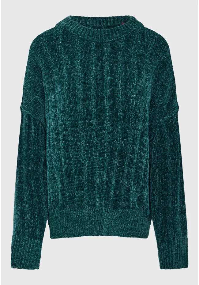 Γυναικεια πλεκτη μπλουζα με τελειωμα rib emerald