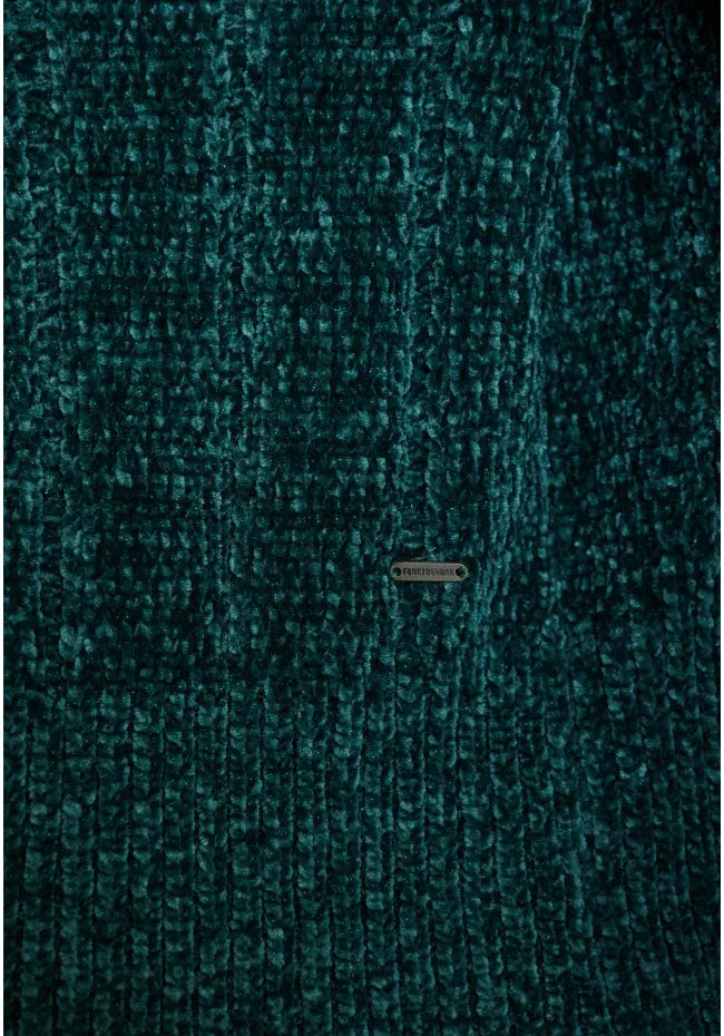 Γυναικεια πλεκτη μπλουζα με τελειωμα rib emerald