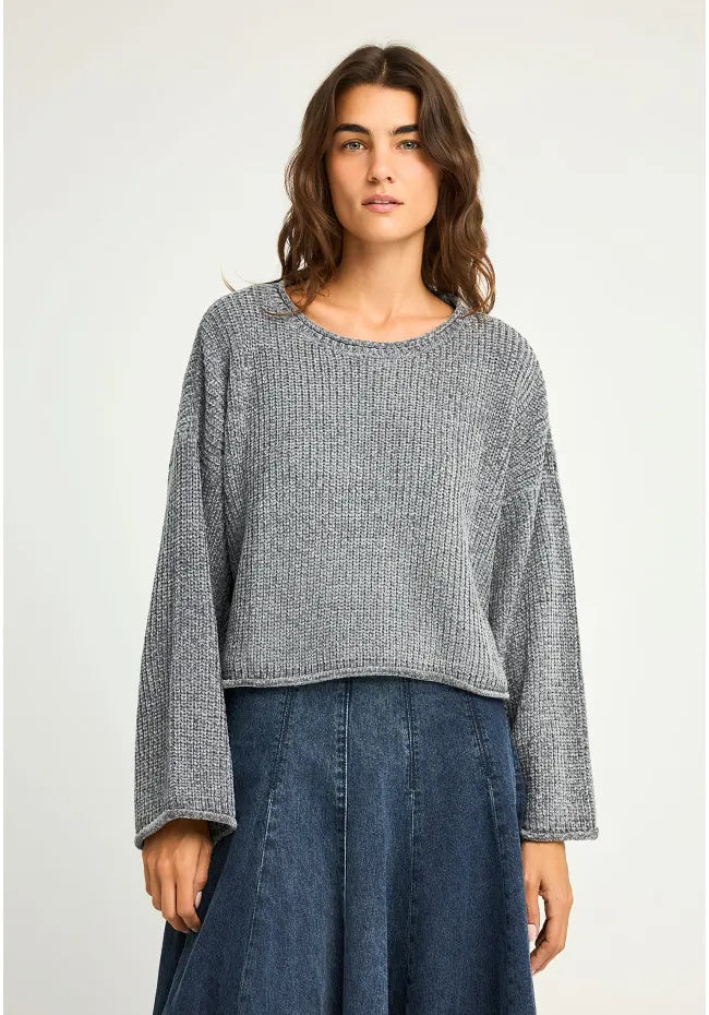 Γυναικειο πουλοβερ chenille gray