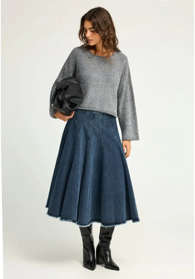 Γυναικειο πουλοβερ chenille gray