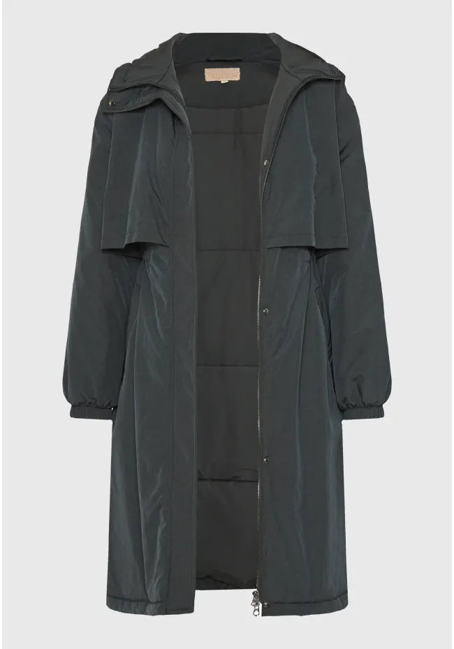 Γυναικειο μακρυ casual μπουφαν sage green