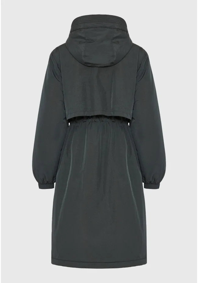 Γυναικειο μακρυ casual μπουφαν sage green