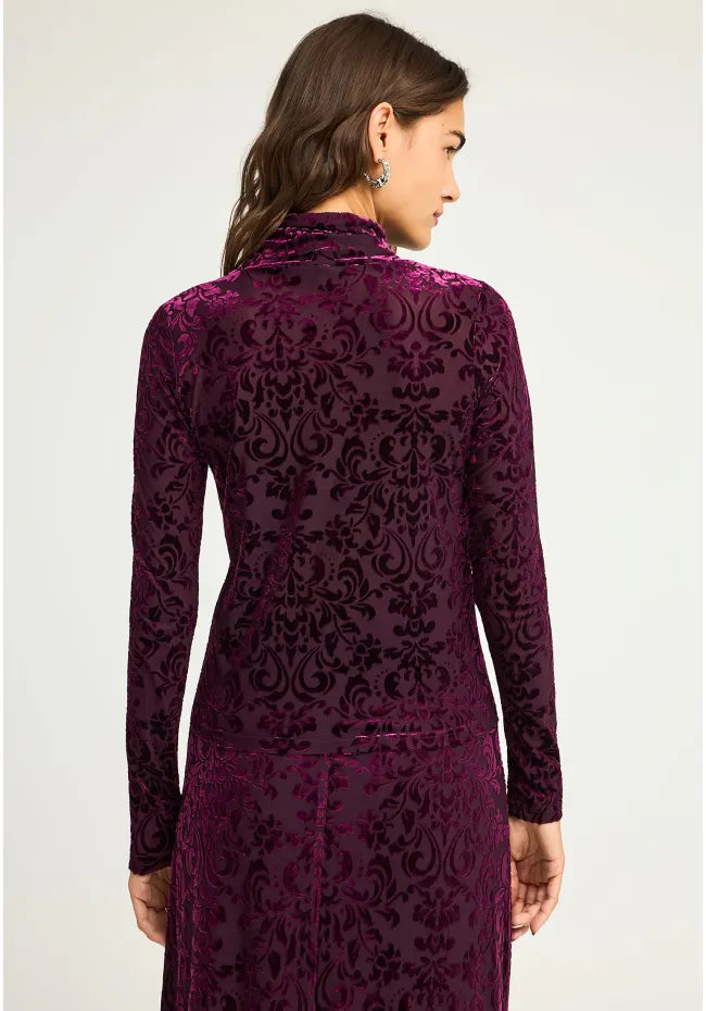 Μπλουζα ζιβαγκο merlot με βελουδο