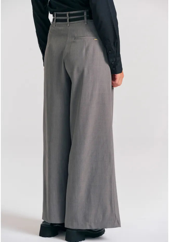 Loose fit ψηλομεση μονοχρωμη παντελονα γκρι