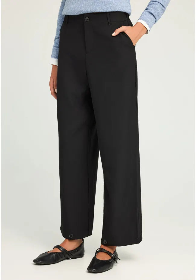 Tailored παντελονι μαυρο με κουμπι