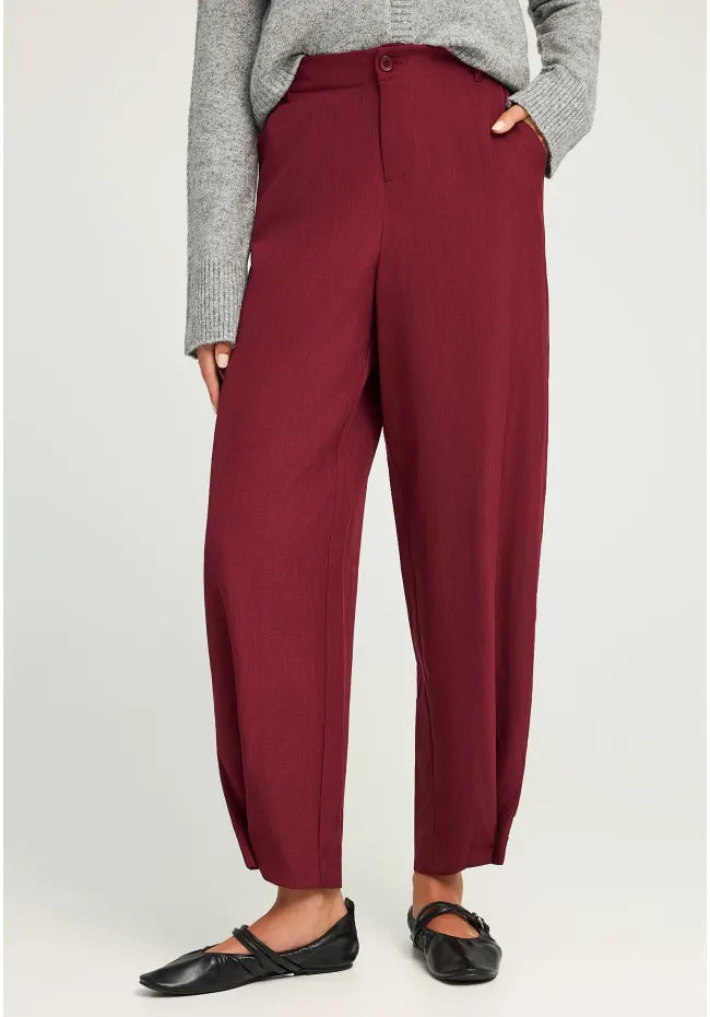 Tailored παντελονι wine red με κουμπι