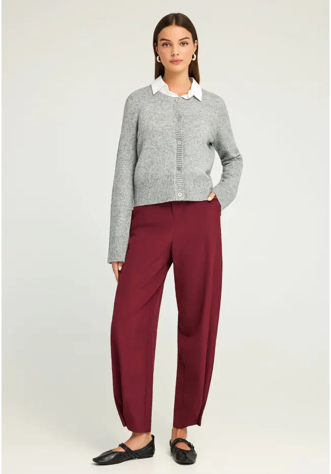 Tailored παντελονι wine red με κουμπι