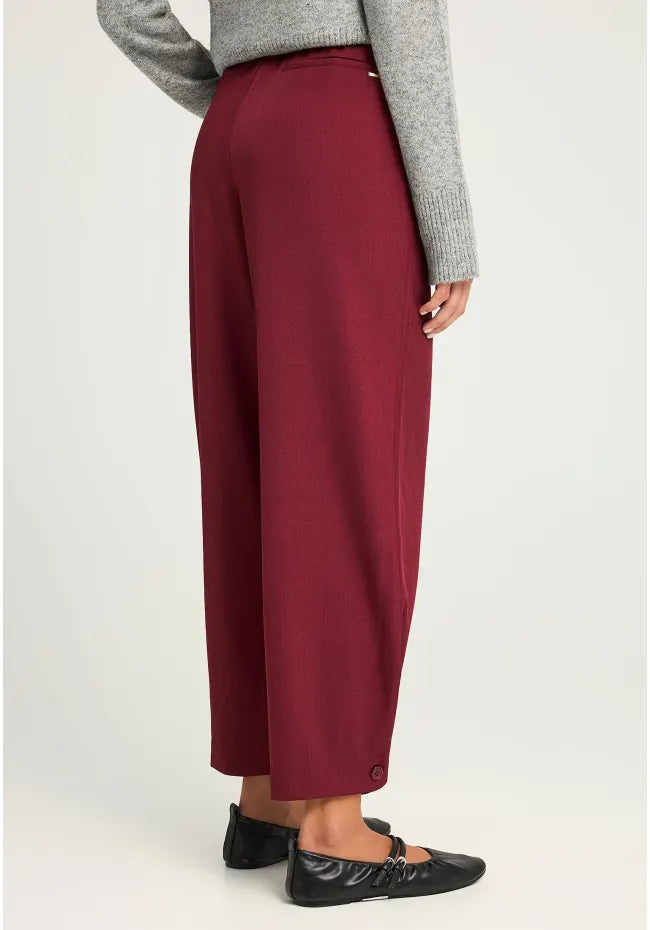 Tailored παντελονι wine red με κουμπι