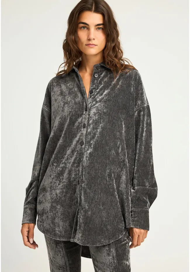 Βελουτε πουκαμισο γκρι