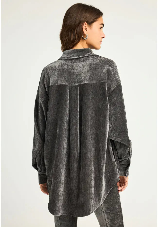 Βελουτε πουκαμισο γκρι
