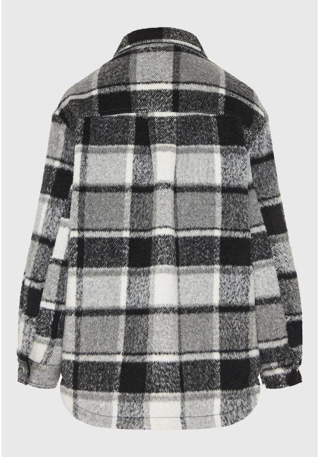 Καρο παλτο με κουμπωμα φερμουαρ