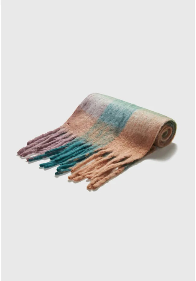 Πολυχρωμο κασκολ με κροσσια