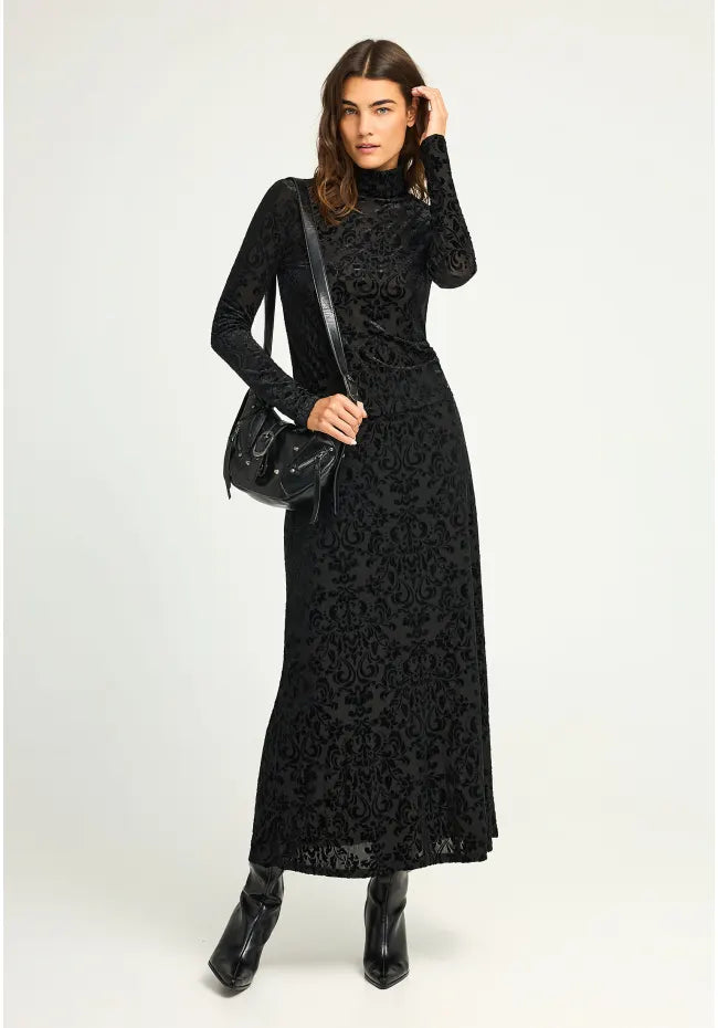 Maxi embroidery φουστα σε ισια γραμμη