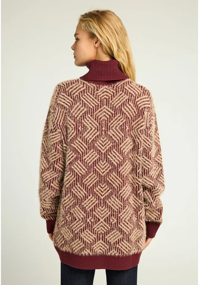 Loose fit πλεκτο ζιβαγκο με σχεδιο στην πλεξη