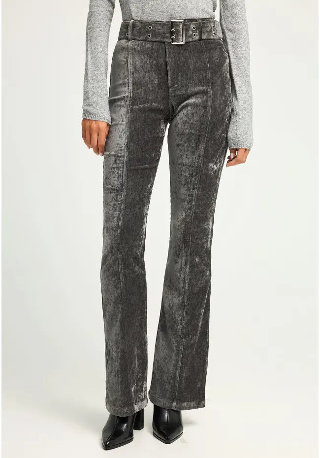 Βελουτέ flare fit παντελόνι