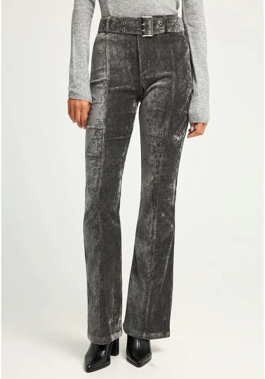 Βελουτέ flare fit παντελόνι