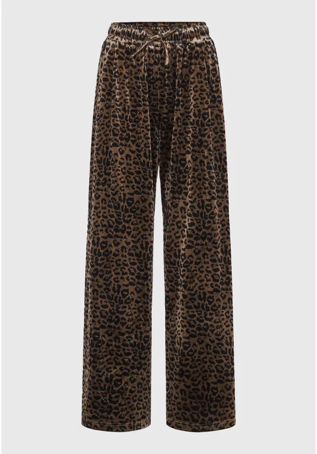 Βελουτέ παντελόνι φόρμας με animal print cigar