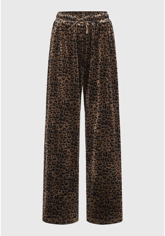 Βελουτέ παντελόνι φόρμας με animal print cigar