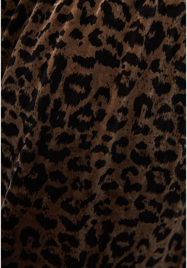 Βελουτέ παντελόνι φόρμας με animal print cigar