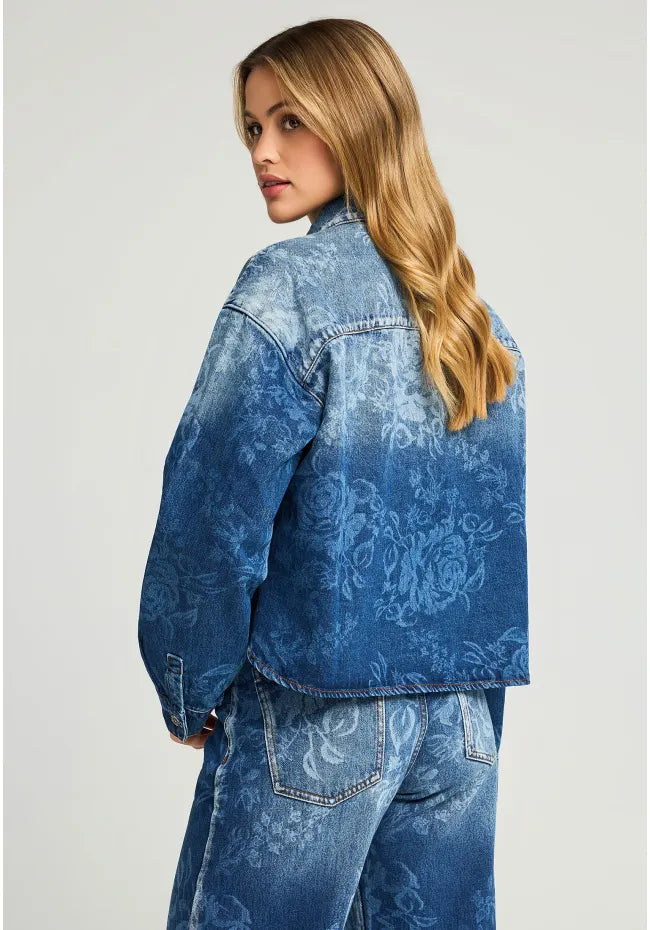 Γυναικειο τζιν τζακετ με φλοραλ μοτιβο