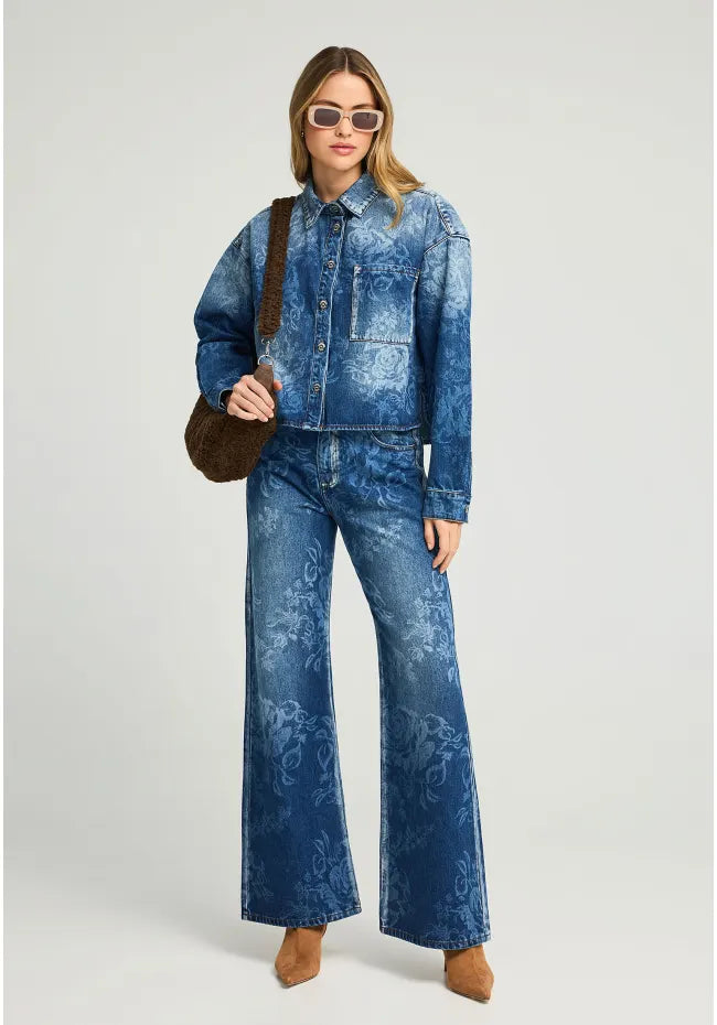 Τζιν φλοραλ παντελονι