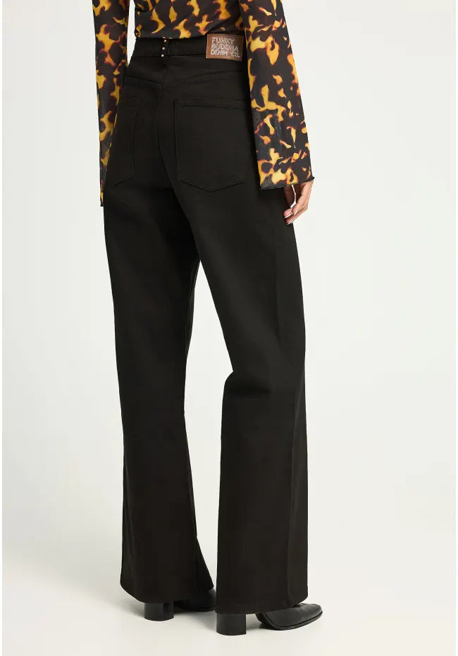 Γυναικειο wide leg τζιν παντελονι μαυρο