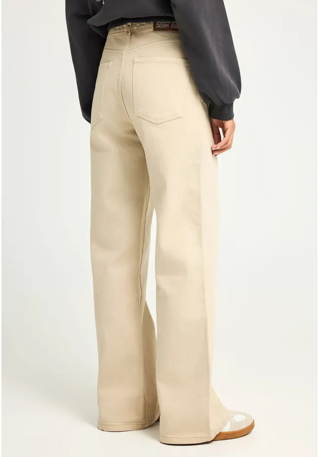 Γυναικειο wide leg τζιν παντελονι μπεζ