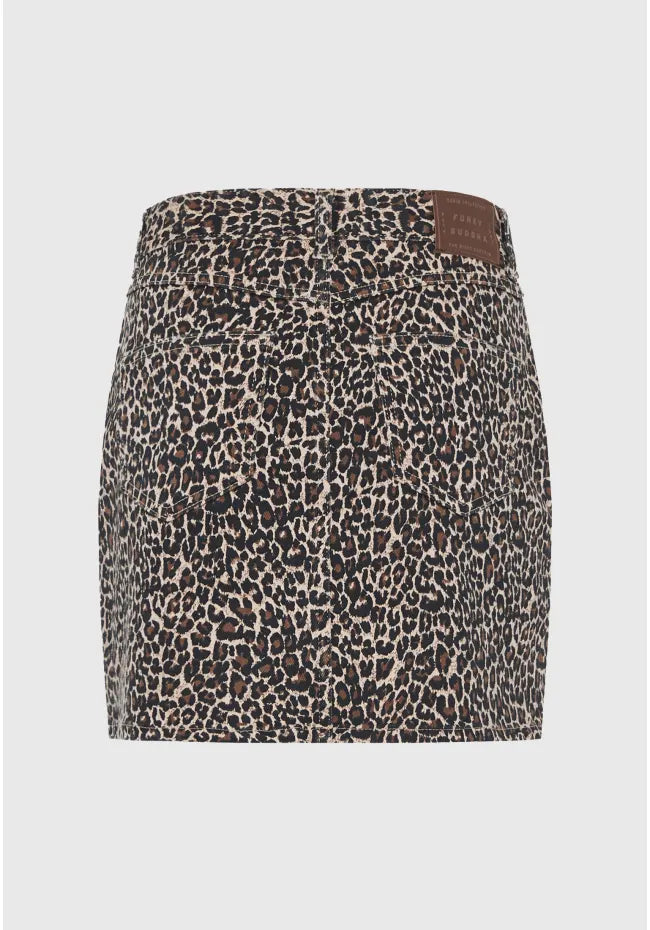 Τζιν φουστα με λεοπαρ σχεδιο