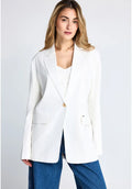 Linen blend γυναικειο σακακι