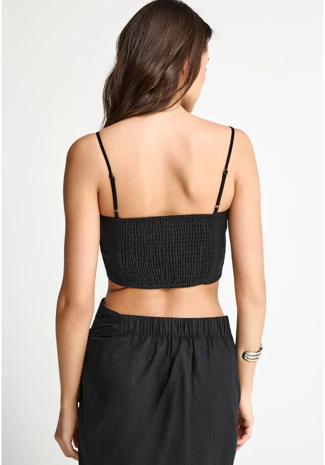 Εφαρμοστο λινο cropped top