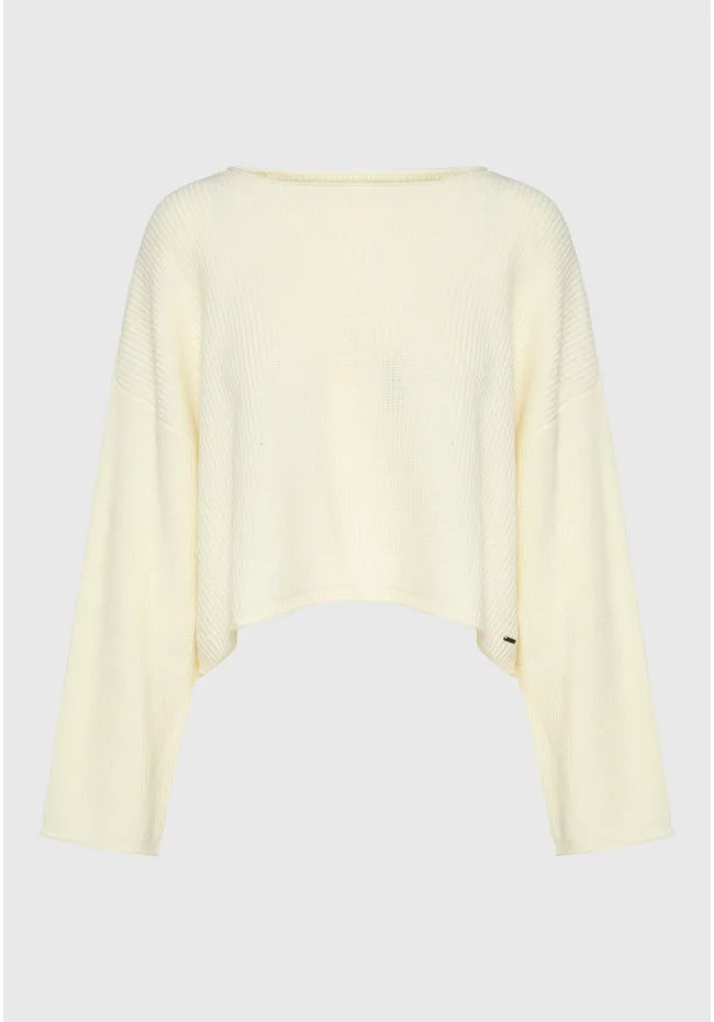 Oversized cropped πλεκτη μπλουζα με μαλλι