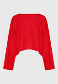 Oversized cropped πλεκτη μπλουζα με μαλλι