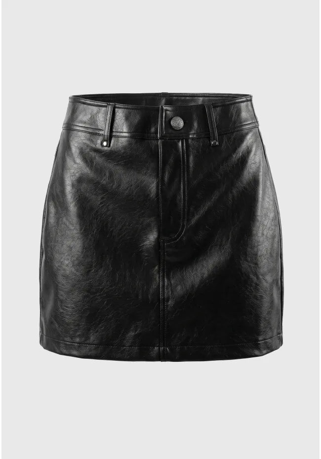 Mini φουστα slim fit απο δερματινη
