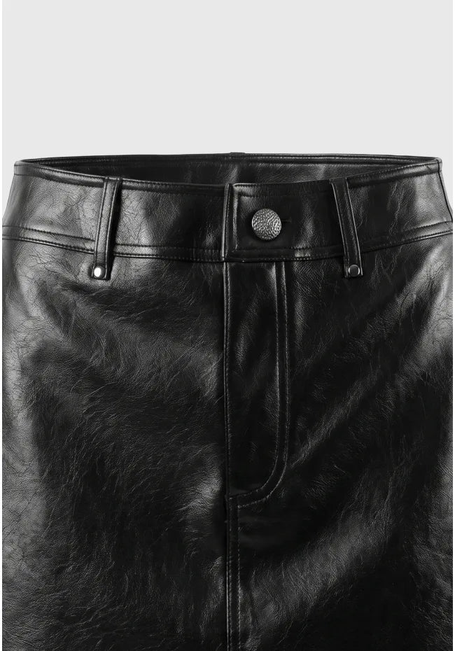 Mini φουστα slim fit απο δερματινη