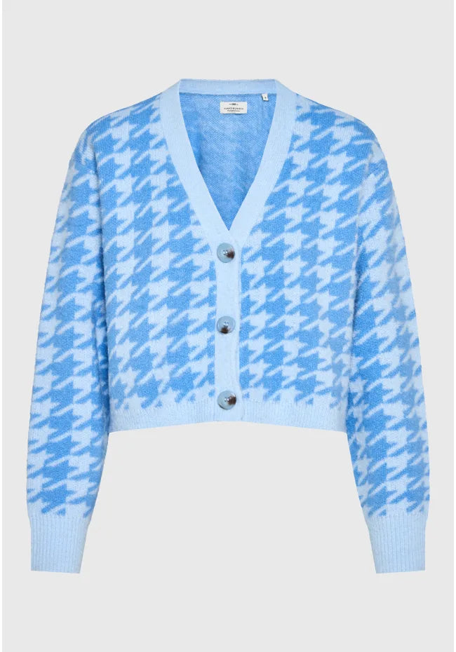 Relaxed πλεκτη ζακετα houndstooth
