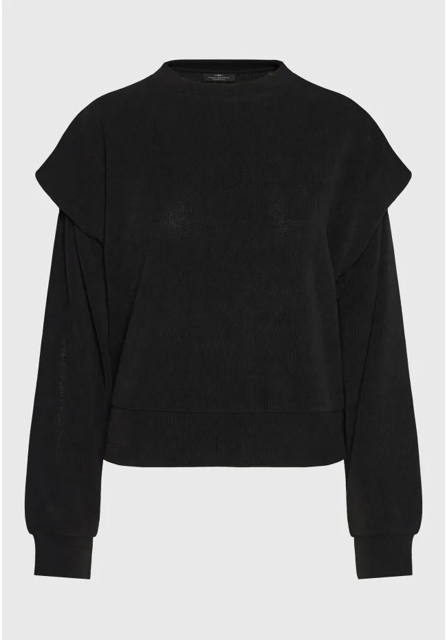 Ribbed φουτερ με layered shoulder panels