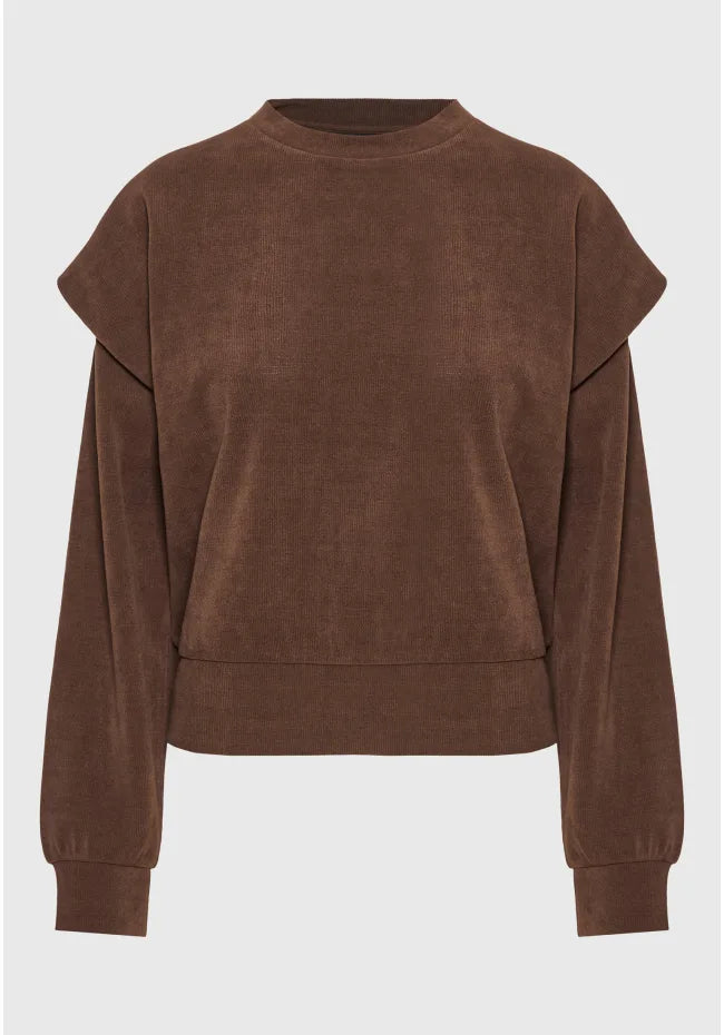 Ribbed φουτερ με layered shoulder panels