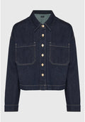 Cropped denim overshirt