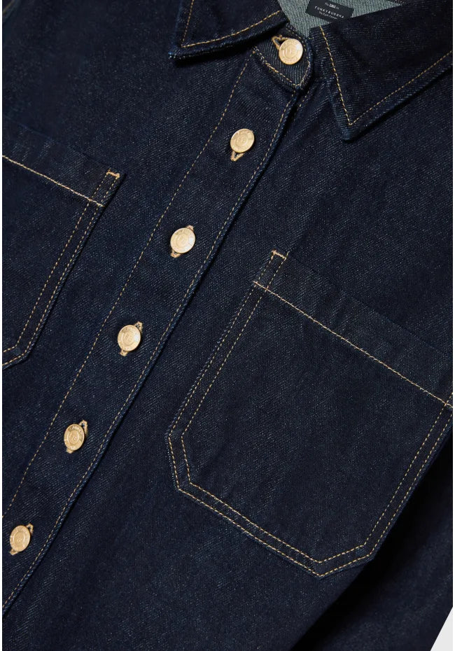 Cropped denim overshirt