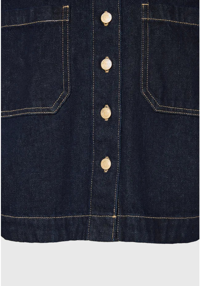 Cropped denim overshirt