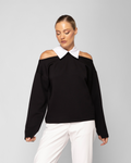 Blouse with white collar