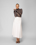 Eco Leather Midi Swing Skirt