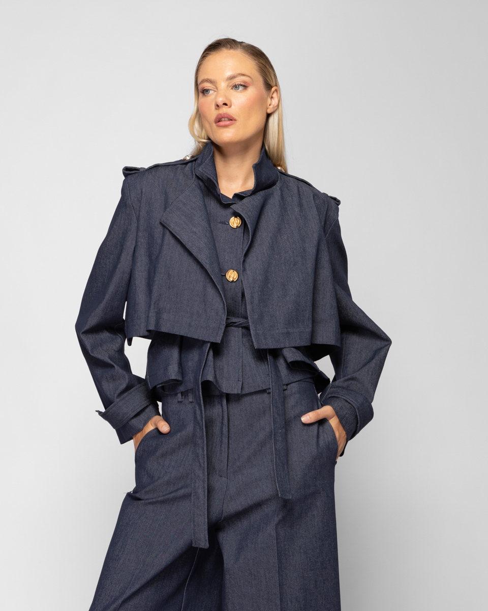 Jean Short Trench Coat
