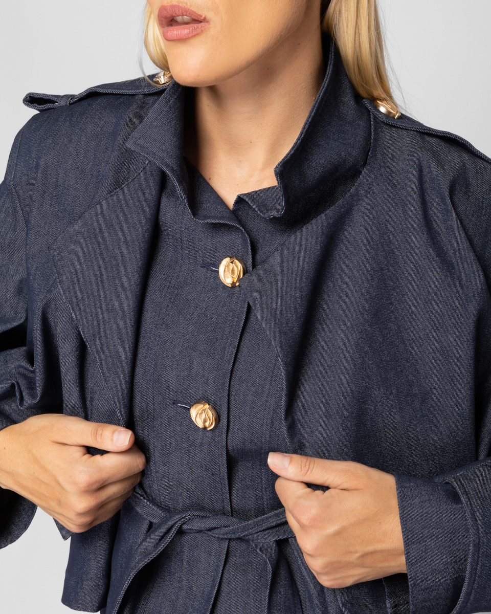 Jean Short Trench Coat