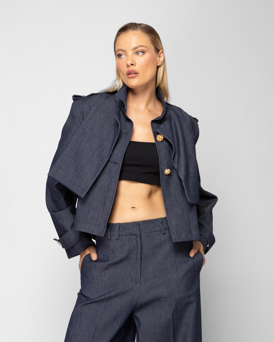Jean Short Trench Coat