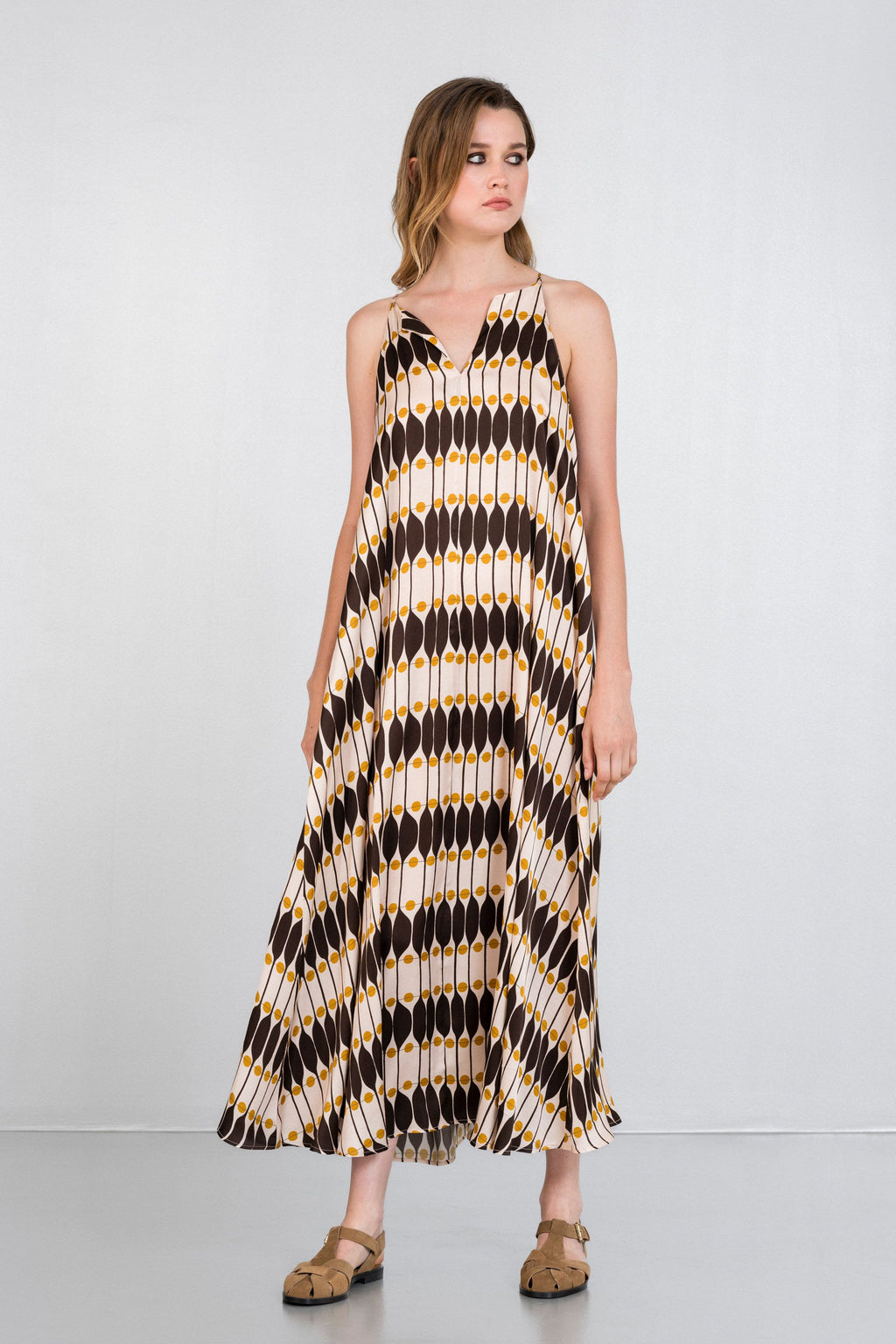 SATIN PRINT CAMISOLE DRESS